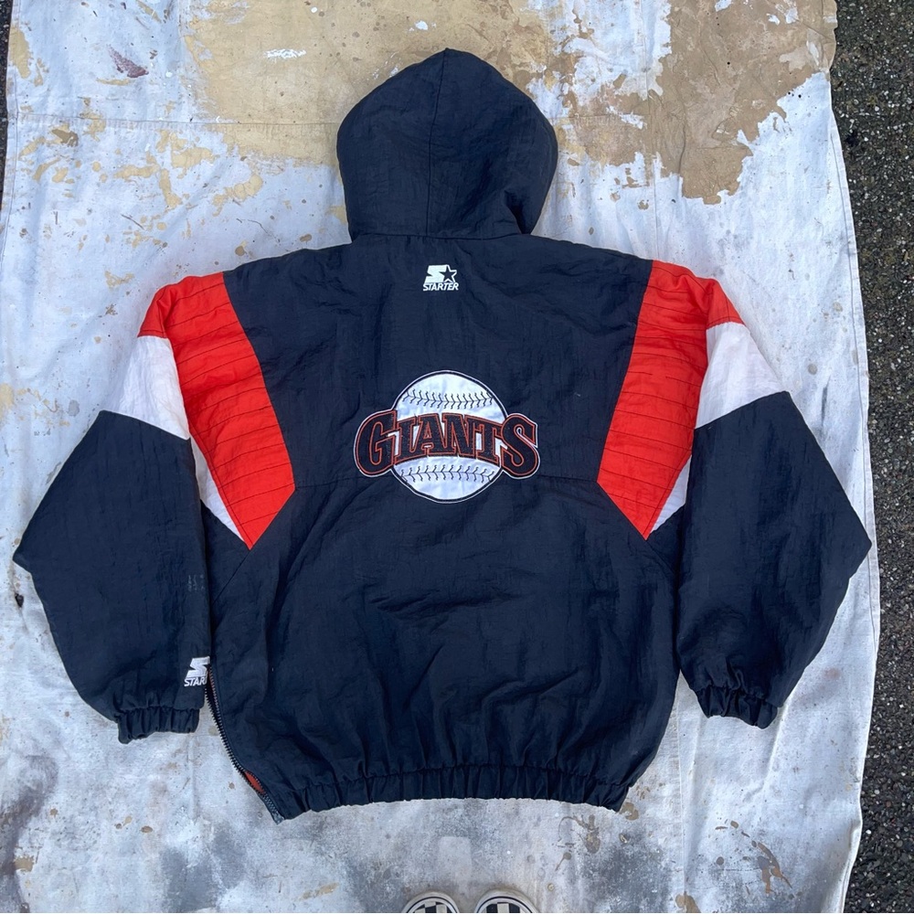 Vintage Starter SF Giants San Francisco MLB Baseball Anorak Puffer Jacket mens